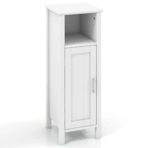 Vloerkast met deur verstelbare plank multifunctionele opbergkast voor slaapkamer keuken badkamer woonkamer wit 1