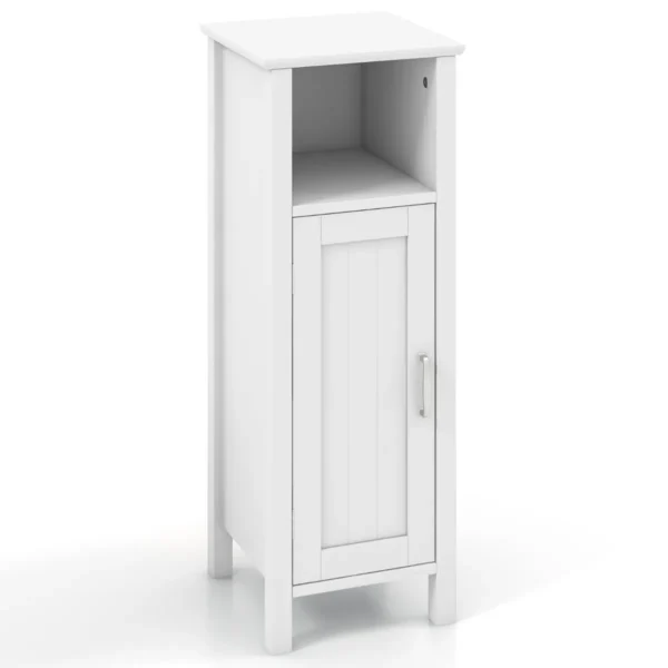 Vloerkast met deur verstelbare plank multifunctionele opbergkast voor slaapkamer keuken badkamer woonkamer wit 1