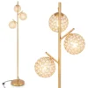 Vloerlamp met 3 globes boomlamp met voetschakelaar 3 e27 lampvoeten stevige metalen paal verzwaarde voet moderne vloerlamp 1