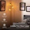 Vloerlamp met 3 globes boomlamp met voetschakelaar 3 e27 lampvoeten stevige metalen paal verzwaarde voet moderne vloerlamp 3