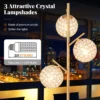 Vloerlamp met 3 globes boomlamp met voetschakelaar 3 e27 lampvoeten stevige metalen paal verzwaarde voet moderne vloerlamp 4