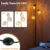 Vloerlamp met 3 globes boomlamp met voetschakelaar 3 e27 lampvoeten stevige metalen paal verzwaarde voet moderne vloerlamp 5