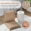 Vloerstoel met 6 traps verstelbare rugleuning gevoerde game stoel vloerbank meditatiestoel stevig metalen frame dikke vulling beige 5