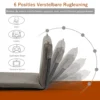 Vloerstoel met 6 traps verstelbare rugleuning gevoerde game stoel vloerbank meditatiestoel stevig metalen frame dikke vulling grijs 5