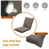 Vloerstoel met 6 traps verstelbare rugleuning gevoerde game stoel vloerbank meditatiestoel stevig metalen frame dikke vulling grijs 6