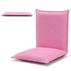 Vloerstoel met 6 traps verstelbare rugleuning gevoerde game stoel vloerbank meditatiestoel stevig metalen frame dikke vulling roze 1
