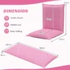 Vloerstoel met 6 traps verstelbare rugleuning gevoerde game stoel vloerbank meditatiestoel stevig metalen frame dikke vulling roze 2