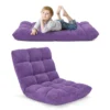 Vloerstoel met verstelbare rugleuning vloerstoel met rugleuning 105 x 59 x 15 cm paars 2