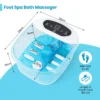 Voetbad elektrisch massageapparaat met watermassage voetmassageapparaat voetbad met pedicure puimsteen en rollen en massageknopen blauw 2