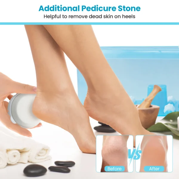 Voetbad elektrisch massageapparaat met watermassage voetmassageapparaat voetbad met pedicure puimsteen en rollen en massageknopen blauw 5
