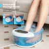 Voetbad elektrisch massageapparaat met watermassage voetmassageapparaat voetbad met pedicure puimsteen en rollen en massageknopen blauw 6