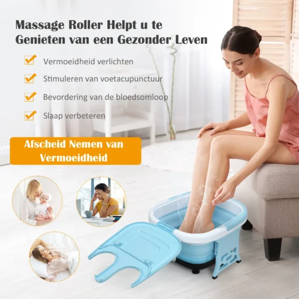 Voetbad massager opvouwbaar met afstandsbediening voetbad whirlpool 42 x 40 x 24 cm blauw 7