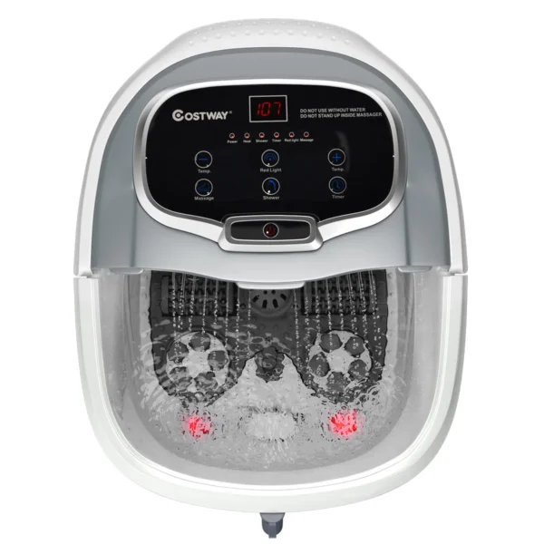 Voeten bad gemotoriseerde massager draagbare multifunctionele elektrische voeten bad met gemotoriseerde rol grijs 2