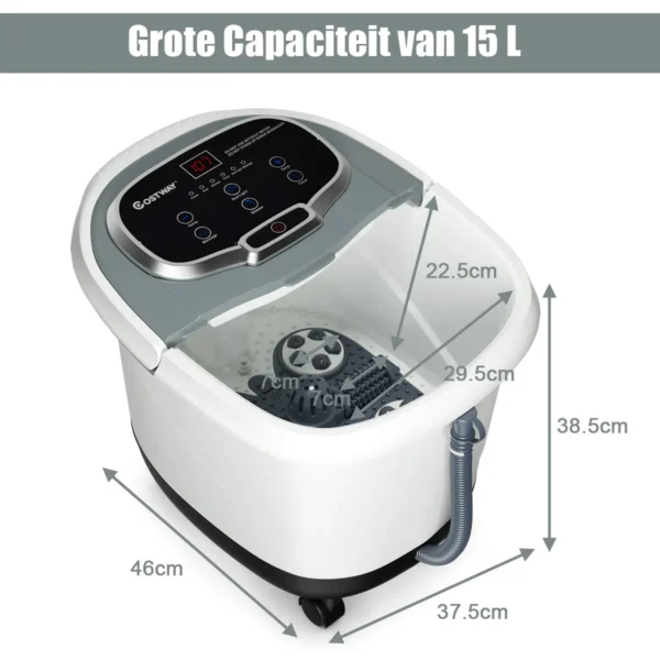 Voeten bad gemotoriseerde massager draagbare multifunctionele elektrische voeten bad met gemotoriseerde rol grijs 4