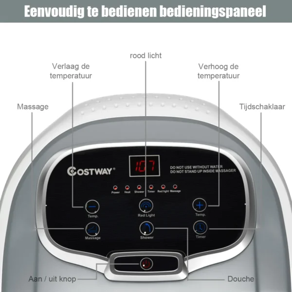 Voeten bad gemotoriseerde massager draagbare multifunctionele elektrische voeten bad met gemotoriseerde rol grijs 6