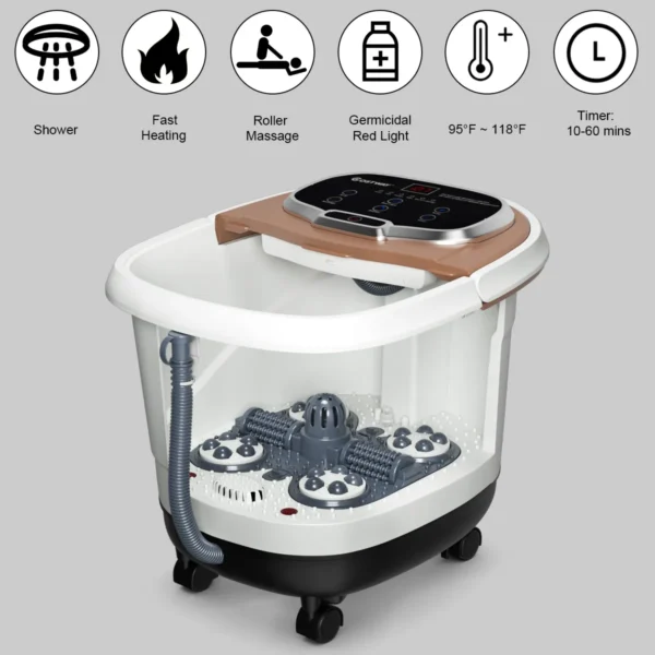 Voeten bad gemotoriseerde massager draagbare multifunctionele elektrische voeten bad met gemotoriseerde rol koffie 5