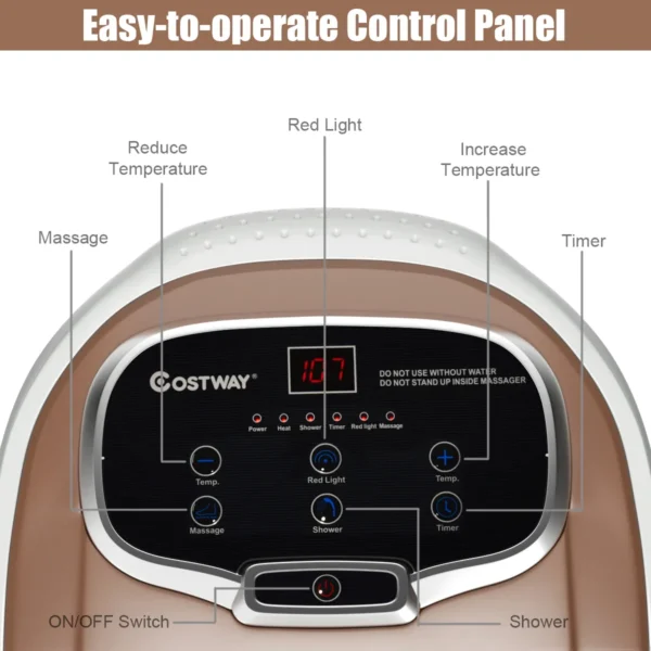Voeten bad gemotoriseerde massager draagbare multifunctionele elektrische voeten bad met gemotoriseerde rol koffie 7