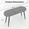 Voetenbank 113 cm bedbank met sponskussen massief metalen poten 300 kg belastbaar schoenenbank voor entree grijs 3