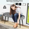 Voetenbank 113 cm bedbank met sponskussen massief metalen poten 300 kg belastbaar schoenenbank voor entree grijs 4