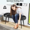 Voetenbank 113 cm bedbank met sponskussen massief metalen poten 300 kg belastbaar schoenenbank voor entree zwart 4