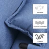 Vouwbare bank enkele armleunstoel 3 in 1 converteerbare slaper comfortabele ligstoel relax fauteuil verstelbare rugleuning blauw 3