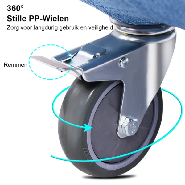 Vouwbare bank enkele armleunstoel 3 in 1 converteerbare slaper comfortabele ligstoel relax fauteuil verstelbare rugleuning blauw 4