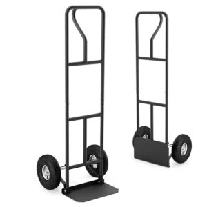 Vouwwagen met 25 cm wielen p greep inklapbare laadruimte 300 kg capaciteit zwarte transportwagen 1