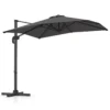 Vrijhangende parasol met kruisvoet 360° draaibare zweefparasol 5 voudig verstelbare helling 8 ribben & zwengel grijs 1