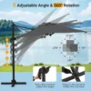 Vrijhangende parasol met kruisvoet 360° draaibare zweefparasol 5 voudig verstelbare helling 8 ribben & zwengel grijs 4