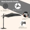 Vrijhangende parasol met kruisvoet 360° draaibare zweefparasol 5 voudig verstelbare helling 8 ribben & zwengel grijs 6