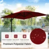 Vrijhangende parasol met kruisvoet 360° draaibare zweefparasol 5 voudig verstelbare helling 8 ribben & zwengel rood 5