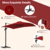 Vrijhangende parasol met kruisvoet 360° draaibare zweefparasol 5 voudig verstelbare helling 8 ribben & zwengel rood 6