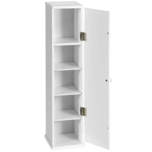 Vrijstaand tissue kast toilet tissue opberg toren toiletpapier houder met 3 afneembare planken wit 1