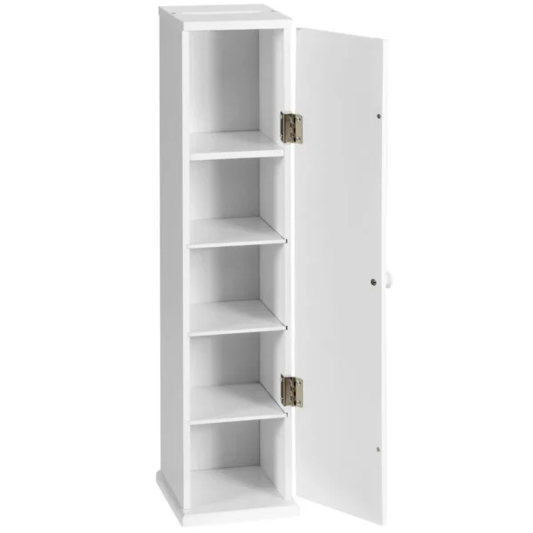 Vrijstaand tissue kast toilet tissue opberg toren toiletpapier houder met 3 afneembare planken wit 1