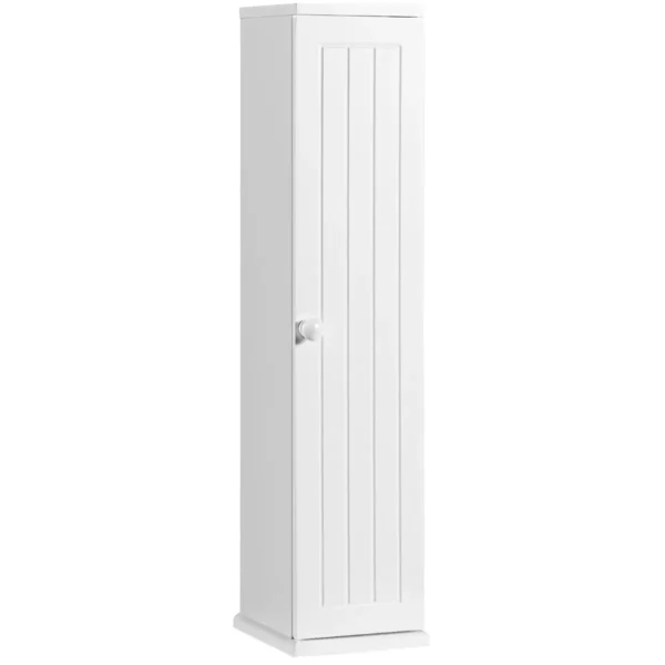 Vrijstaand tissue kast toilet tissue opberg toren toiletpapier houder met 3 afneembare planken wit 2
