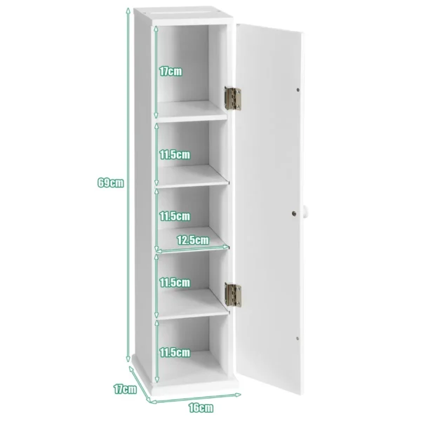 Vrijstaand tissue kast toilet tissue opberg toren toiletpapier houder met 3 afneembare planken wit 3