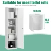 Vrijstaand tissue kast toilet tissue opberg toren toiletpapier houder met 3 afneembare planken wit 4