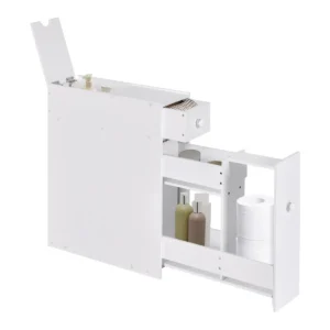 Vrijstaande badkamer opbergkast met schuiflade ruimtebesparende toilet organizer vloer opbergkast 48 x 16 x 58cm 1