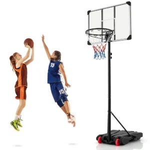 Vrijstaande basketbalring in hoogte verstelbaar 176 206cm mobiele basketbalstandaard met vulbare voet voor kinderen tieners volwassenen 1