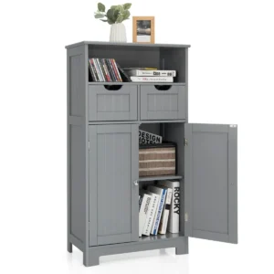 Vrijstaande kast met lades voor keuken badkamer 60 x 30 x 109 cm grijs 1