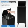 Vuilnisemmer van roestvrij staal met sensor 50 liter afvalemmer met automatisch deksel en afneembare poten vuilnisemmer voor keuken zwart 4