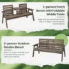 Vurenhouten buitenbank met opklapbare centrale tafel tuinbank voor 2 3 personen tot 320 kg bank voor balkon tuin terras 5