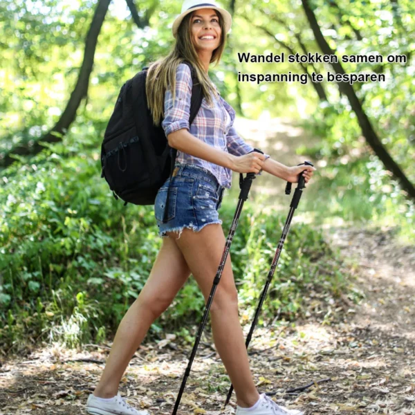 Wandelstokken 2 pak verstelbare anti schok wandelende klimstokken lichtgewicht sterke aluminium stokken verlengbare 66 137 cm 7