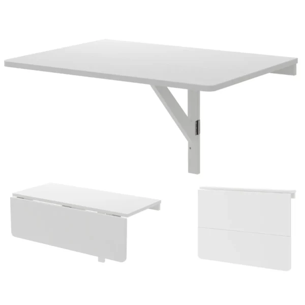 Wandgemonteerde klaptafel inklapbare wandtafel van grenenhout ruimtebesparende wandklaptafel voor keuken 80 x 60 cm wit 2