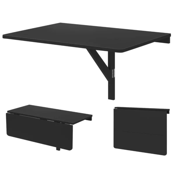 Wandgemonteerde klaptafel inklapbare wandtafel van grenenhout ruimtebesparende wandklaptafel voor keuken zwart 2