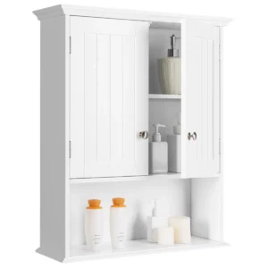 Wandkast badkamer wandkast houten wandkast 60 x 20 x 70,5 cm wit 1