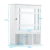 Wandkast spiegelkast badkamerkast wandkast met verstelbare plank & 3 open vakken 50 x 16 x 61 cm wit 2