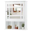 Wandkast spiegelkast badkamerkast wandkast met verstelbare plank & 3 open vakken 50 x 16 x 61 cm wit 3