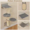 Wandkattenboom meubel met 4 niveaus hangmat krabplank & mat 2 springplatforms ruimtebesparende klimboom voor binnenkatten 5