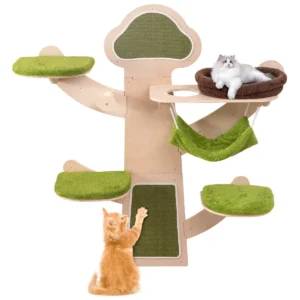 Wandkattenboom wandkattenplanken met bed hangmat krabpalen en sisalmat afwasbare gevoerde kussens 1